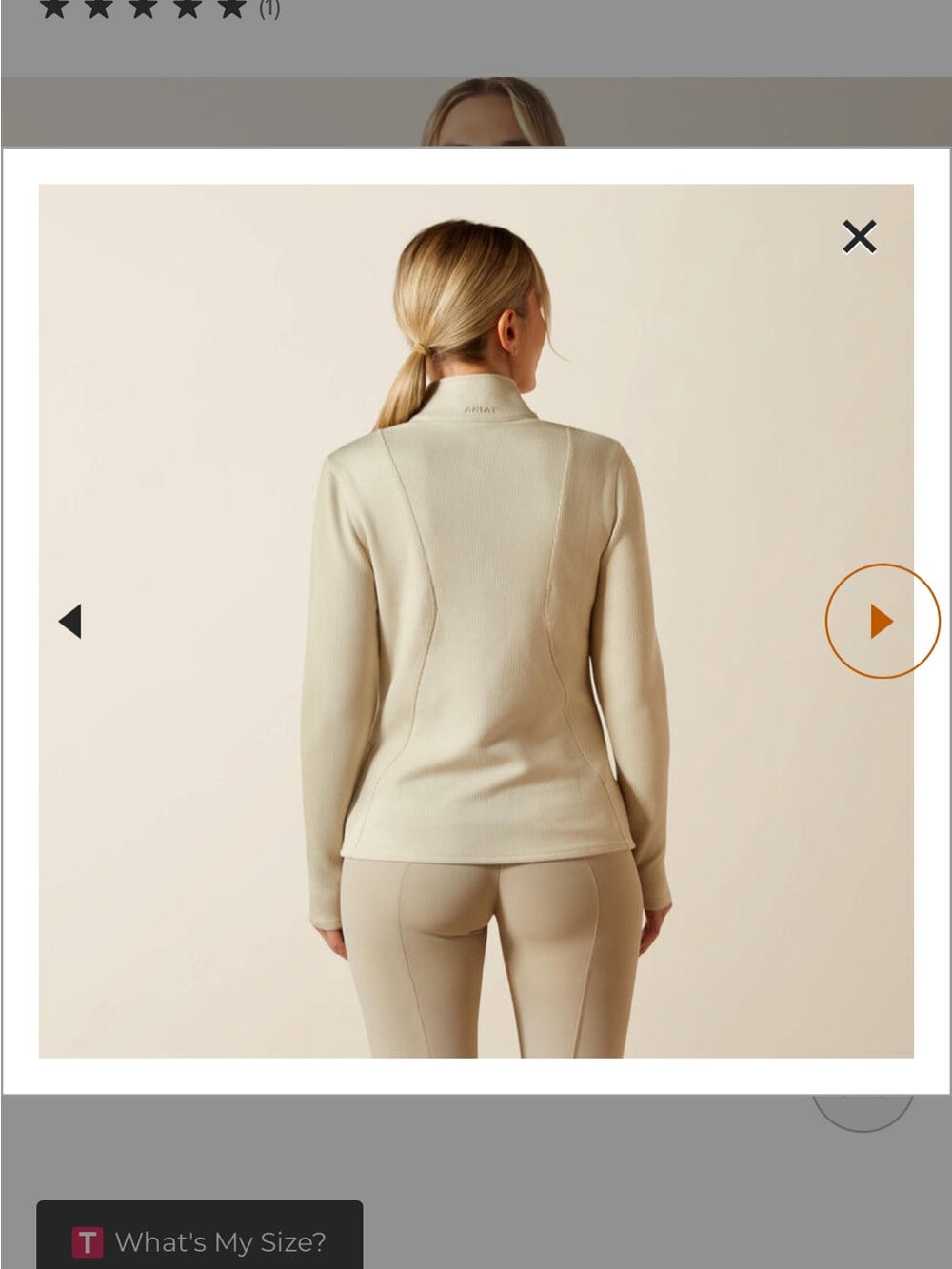 Ariat Cream Half-Zip Pullover Sweatshirt - Picture 5 of 5